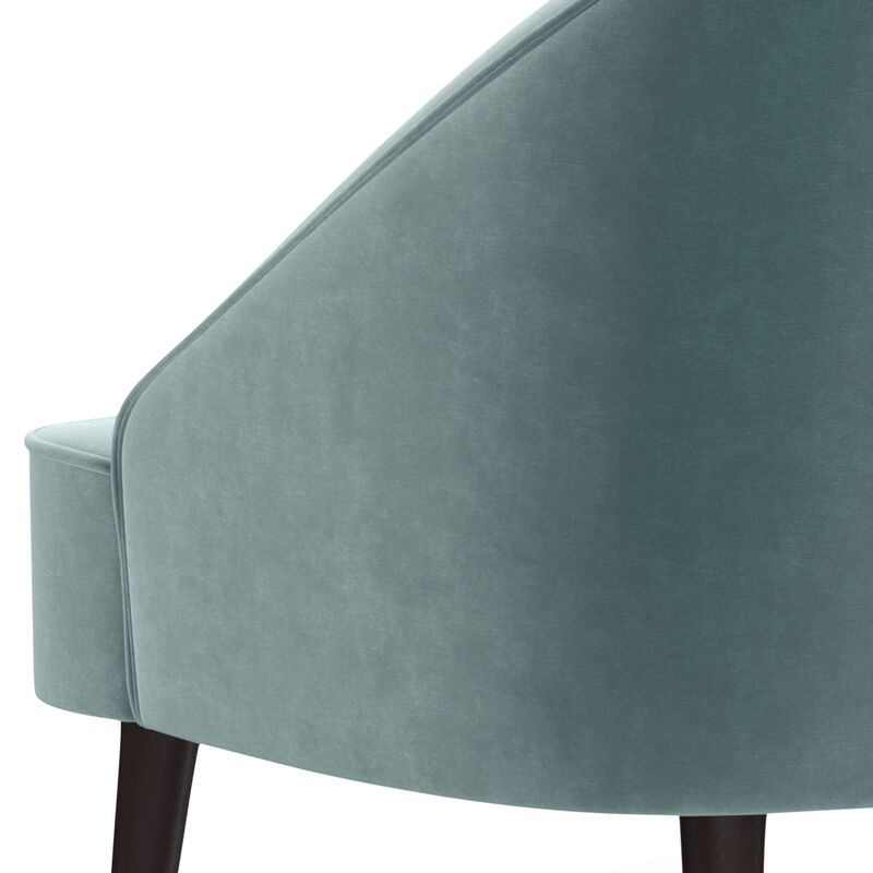 Harrah 33 inch Wide Contemporary Accent Chair in Seafoam Blue Velvet fabric
