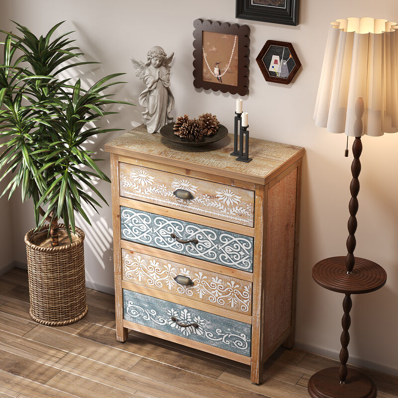 Sablam Vintage Hand-Painted 4-Drawer Dresser image number 4