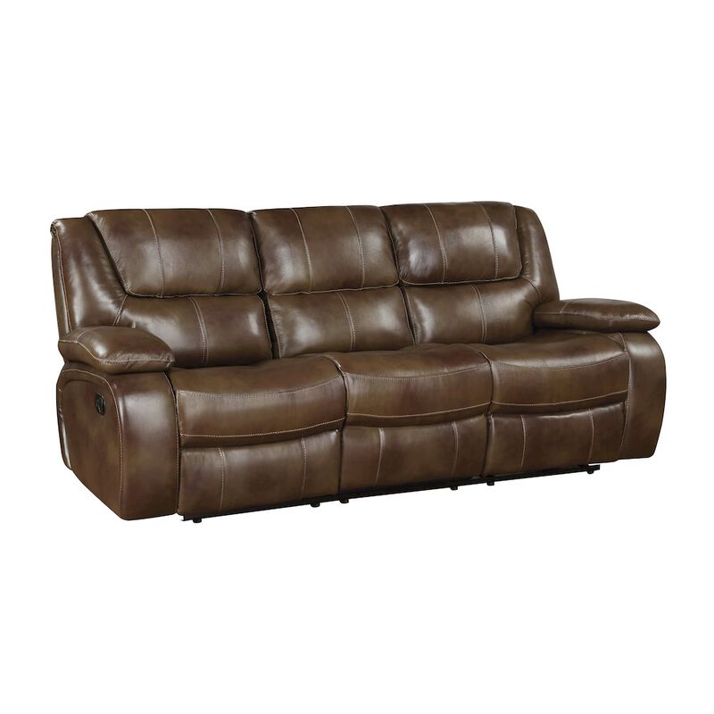 Lexicon Ellicott Leather Double Reclining Sofa In Brown