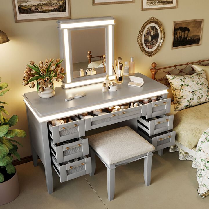 Vabsak LED Lighted Vanity Set