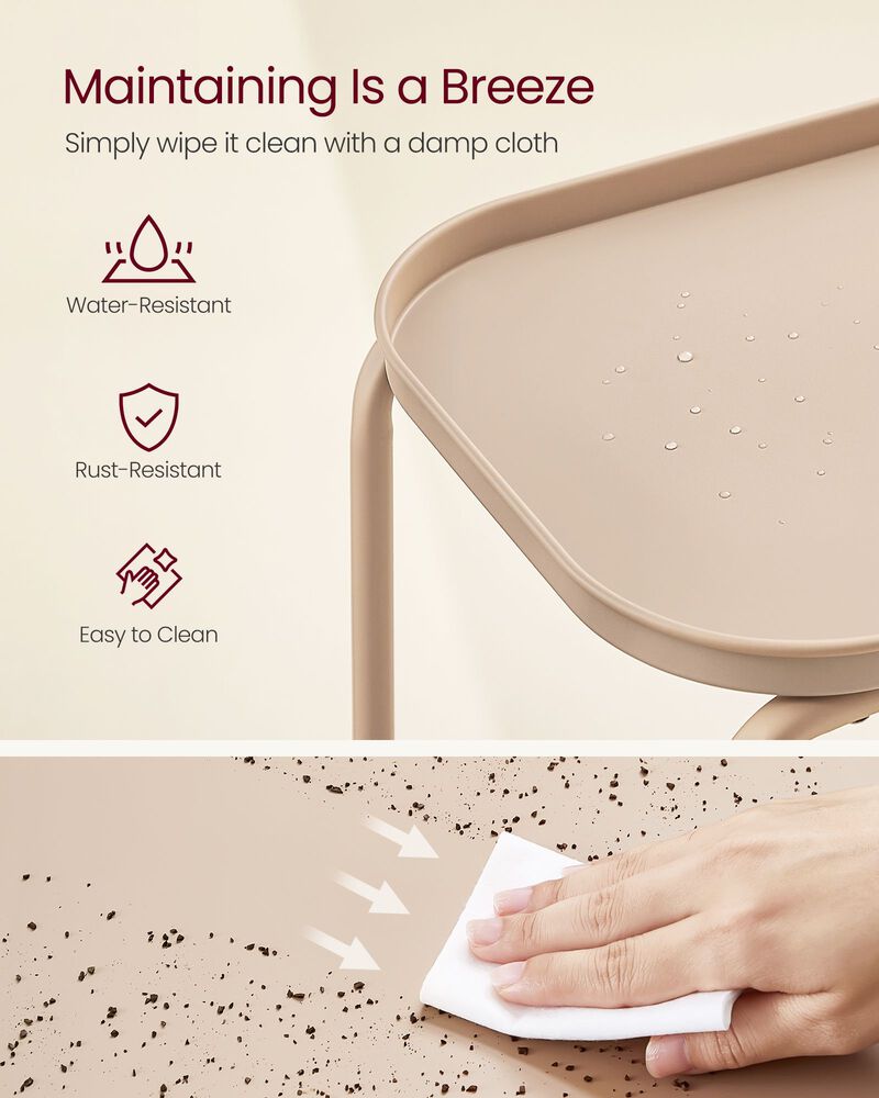 Storage Coffee Table with Metal Frame &ndash; 2-Tier Design with Functional Tray Top for Compact Spaces