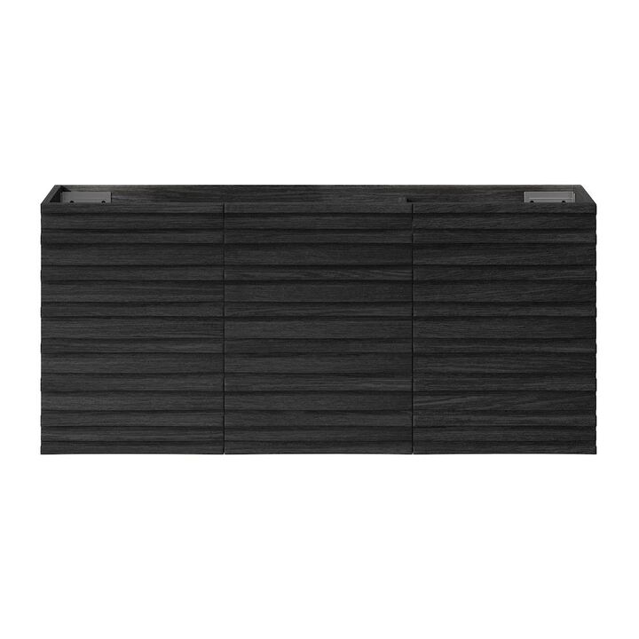 Cascade 48" Wall-Mounted Bathroom Vanity Cabinet without Top in Black Oak