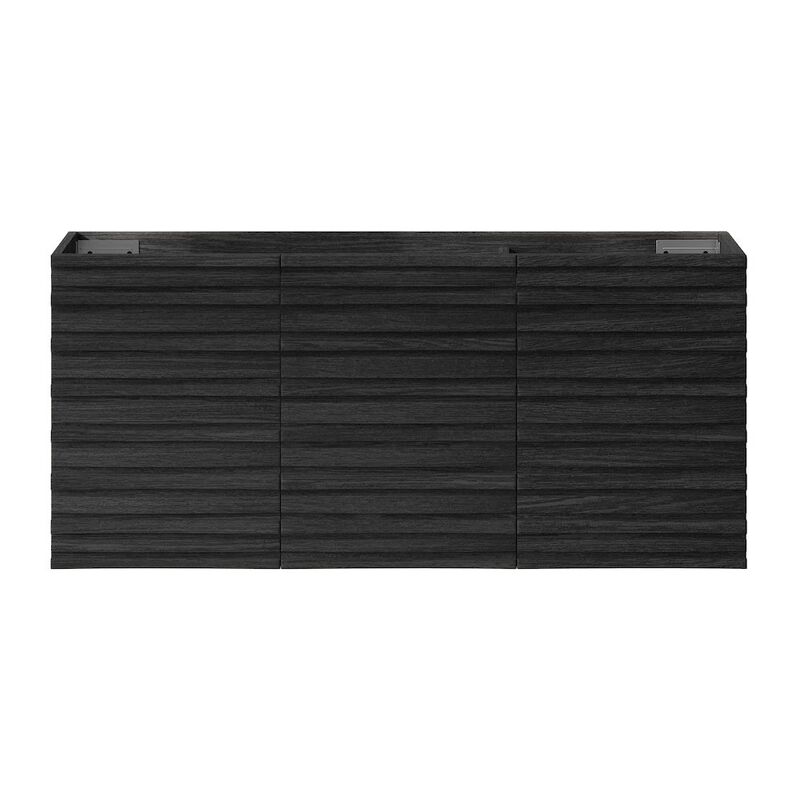 Cascade 48" Wall-Mounted Bathroom Vanity Cabinet without Top in Black Oak image number 0