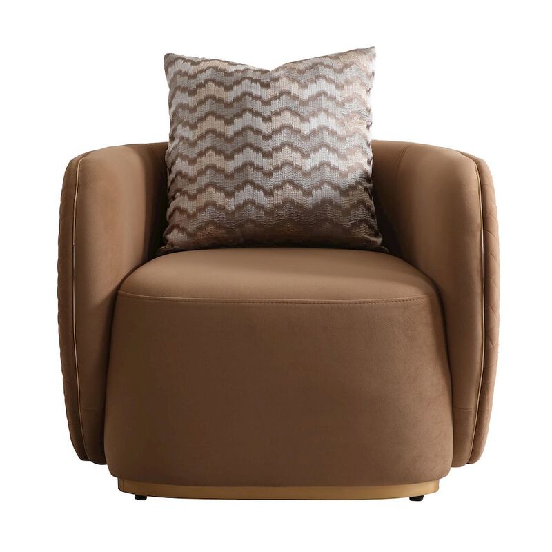 Michael Amini Ariana Velvet Accent Chair - Caramel/Gold