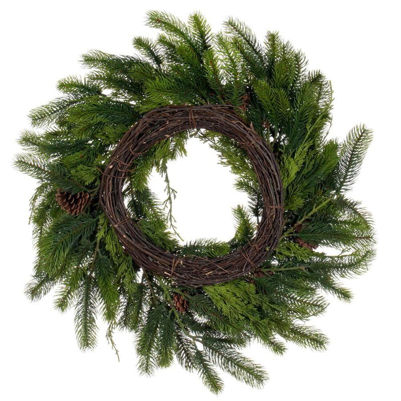 Vickerman 24" Holiday Pine Wreath with Cones image number 2