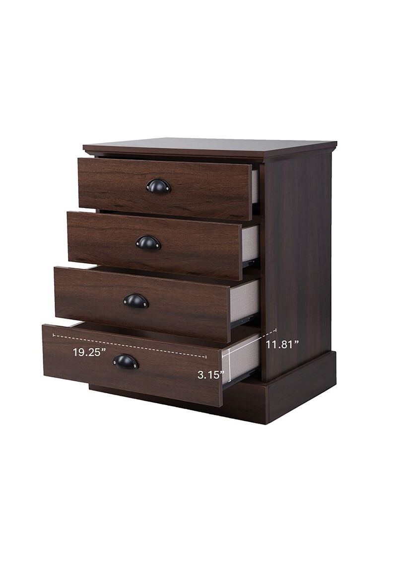4-Drawer Wood Nightstand