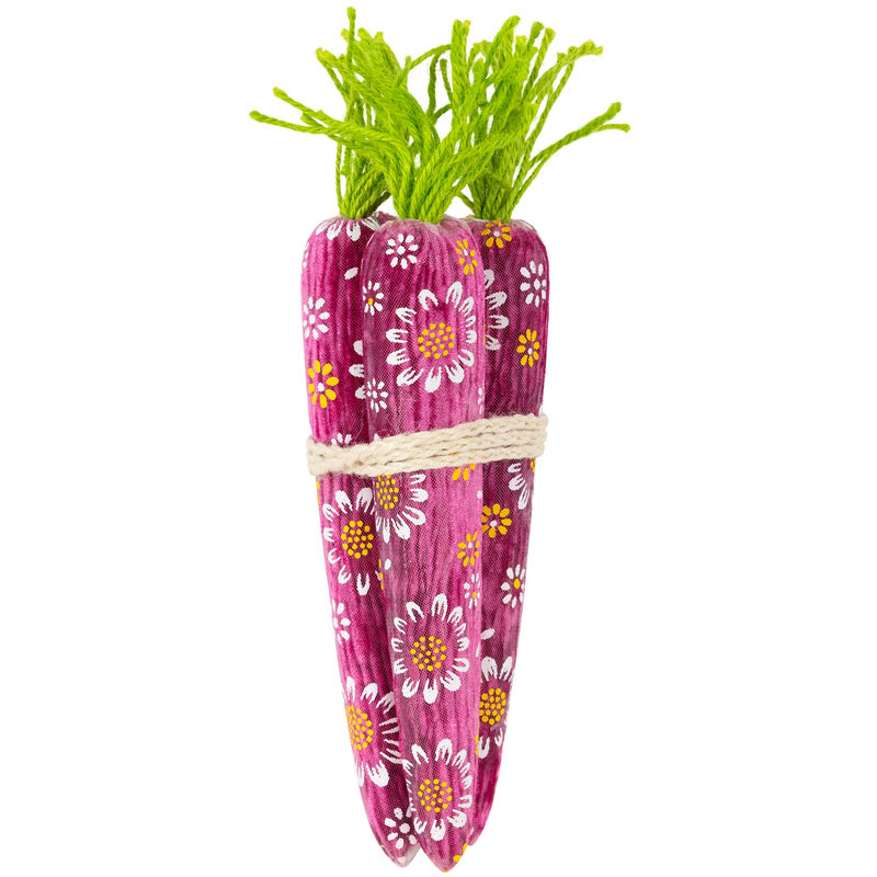 Floral Easter Carrot Decorations - 10.25" - Set of 3
