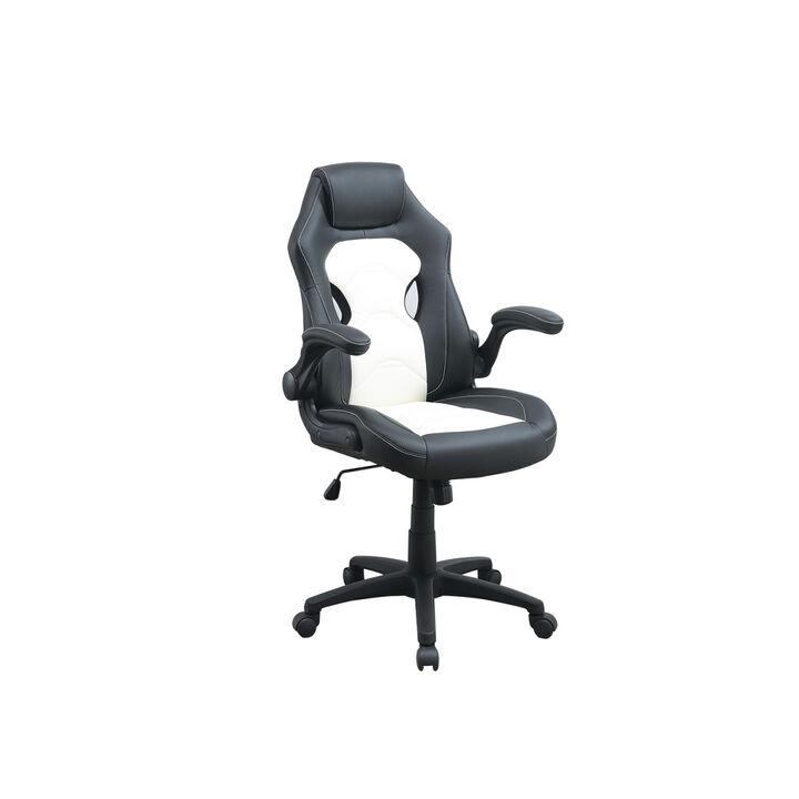 Adjustable Height Executive Office Chair, Black and White