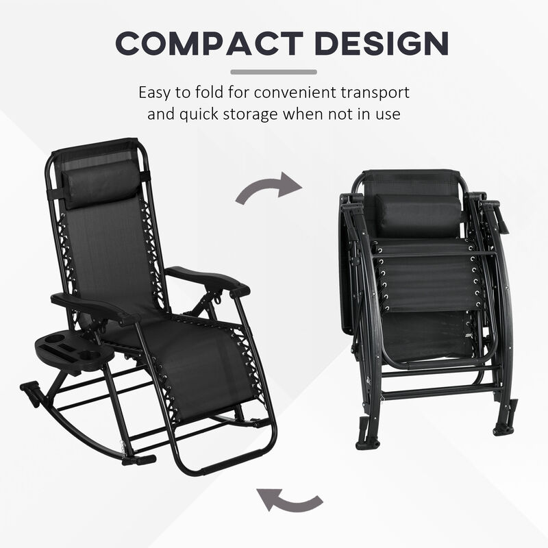 Hivvago 2-Pack Foldable Zero Gravity Rocking Chairs image number 3