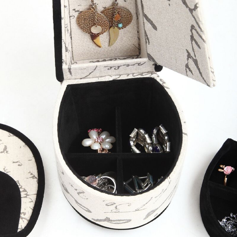 9" Tall Display Jewelry Box with Hidden Storage, High Heel Shoe Design, Stencil Letter Print