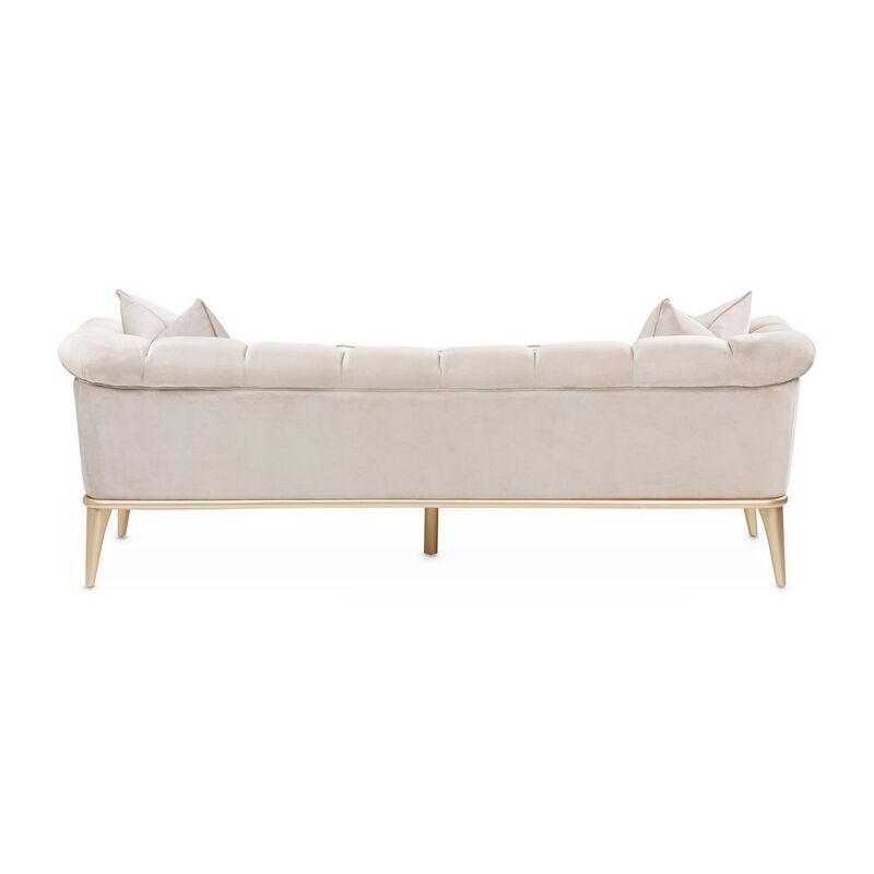 Starlight Canyon Home Beige Velvet Sofa for Living Room &ndash; Elegant 3 Seater 100 Inch Couch image number 4