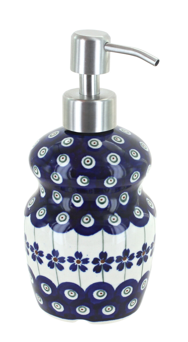 Blue Rose Polish Pottery Cobalt Soap Dispenser