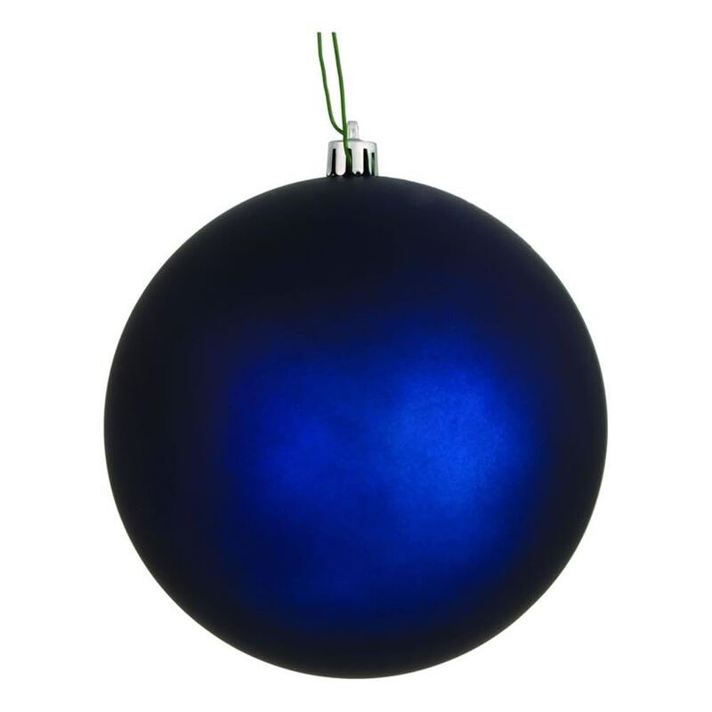 Vickerman 4" Plastic Ball Ornaments in Matte Midnight Blue (Set of 6) image number 0