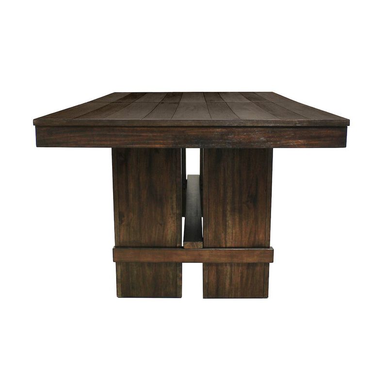 Alex Hanilton Dale Extendable Dining Table in Solid Acacia Wood with Antique Brown Finish