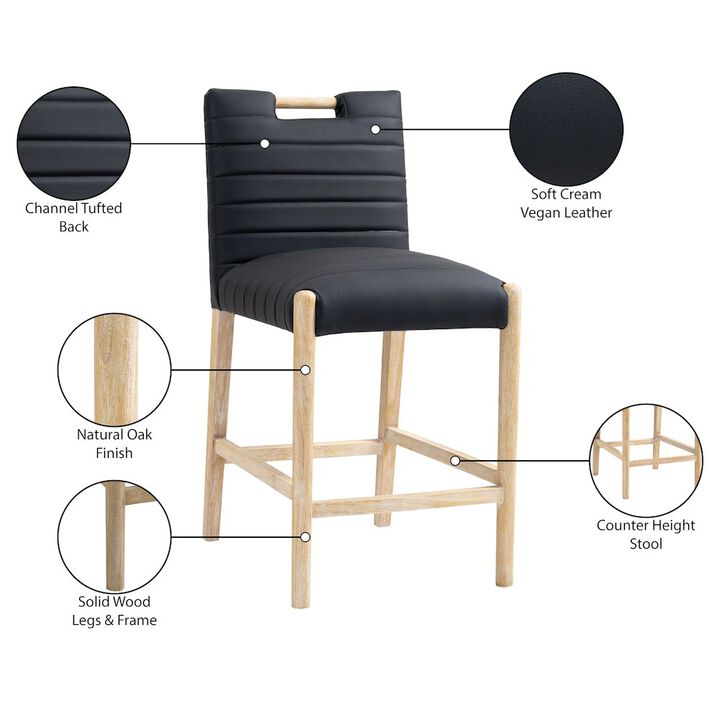 Meridian Furniture Aimee Black Vegan Leather Counter Stool