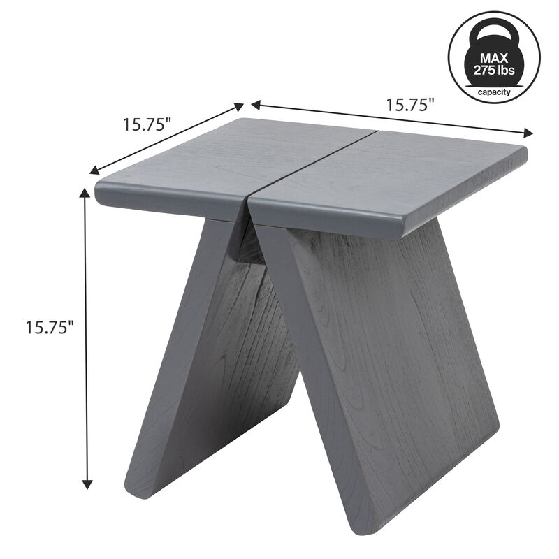 Jack Rustic Scandinavian Handcrafted Solid Mindi Wood Sculptural Base Accent Stool image number 3