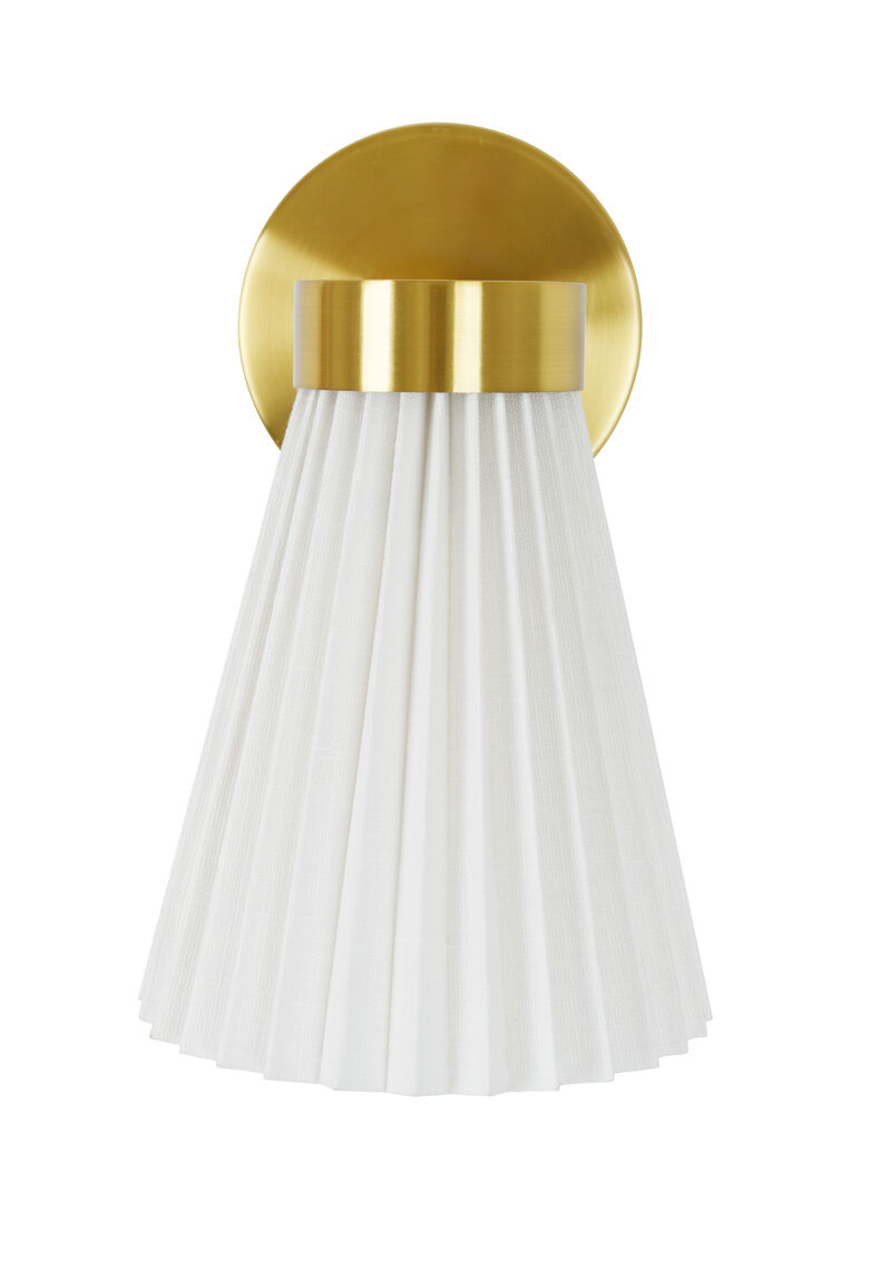 Beacon Lighting Amore 1-Light Wall Sconce with Pleated Linen Shade Modern Wall Light image number 2