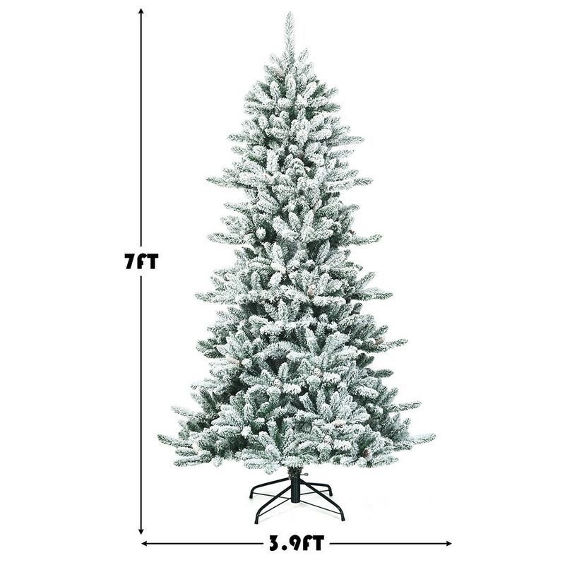Snow Flocked Slim Artificial Christmas Fir Tree