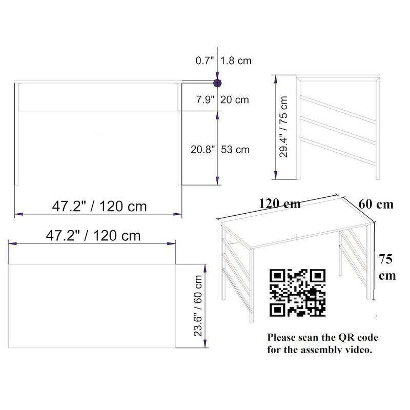 Decorotika Tuna Computer Desk-White