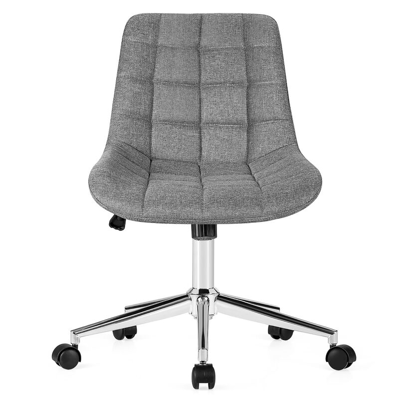 Costway Mid Back Armless Office Chair Adjustable Swivel Fabric Task Desk Chair