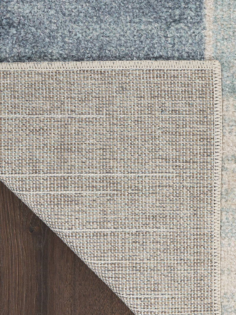 Astra Machine Washable ASW09 Blue/Ivory 9' x 12' Rug