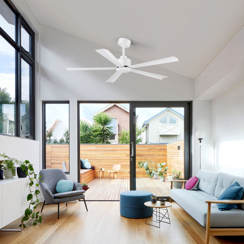 Breezary 52" Ceiling Fan No Light, 5 Blades, 6 Speed Reversible, Remote Control, Low Profile image number 6