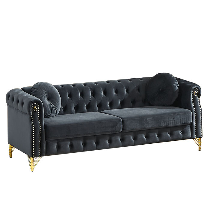 Wapces 82-Inch Velvet Chesterfield sofa