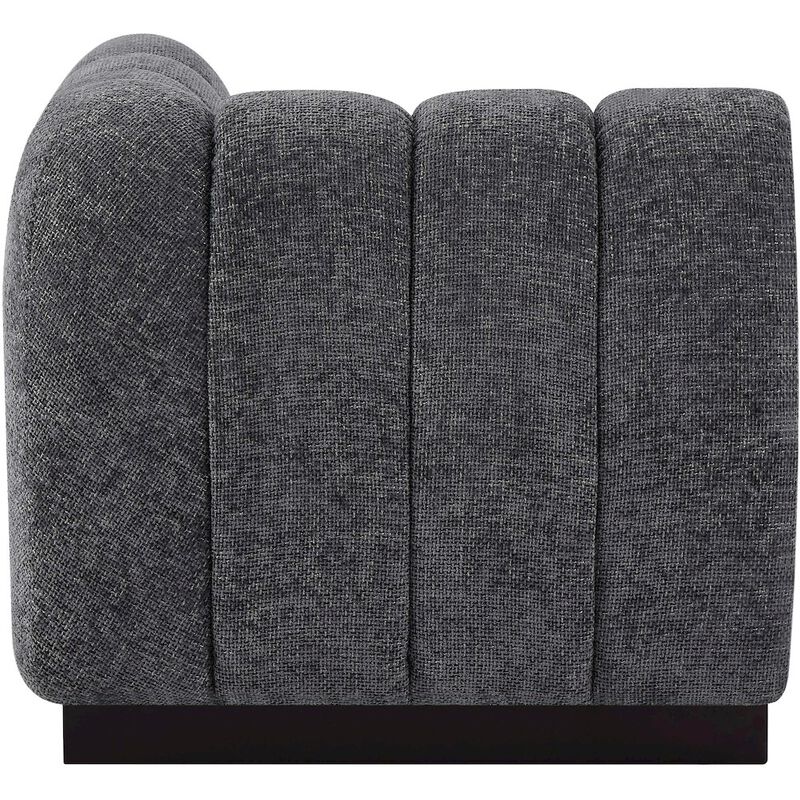 Meridian Furniture Quinn Grey Chenille Fabric Corner Chair