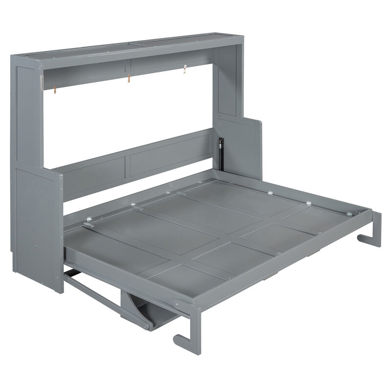 Merax Queen Size Folding Murphy Bed with Hidden Desk image number 0