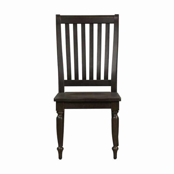 Liberty Furniture Harvest Home Slat Back Side Chair (RTA)-Set of 2 in Chalkboard
