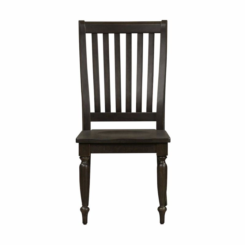 Liberty Furniture Harvest Home Slat Back Side Chair (RTA)-Set of 2 in Chalkboard image number 1