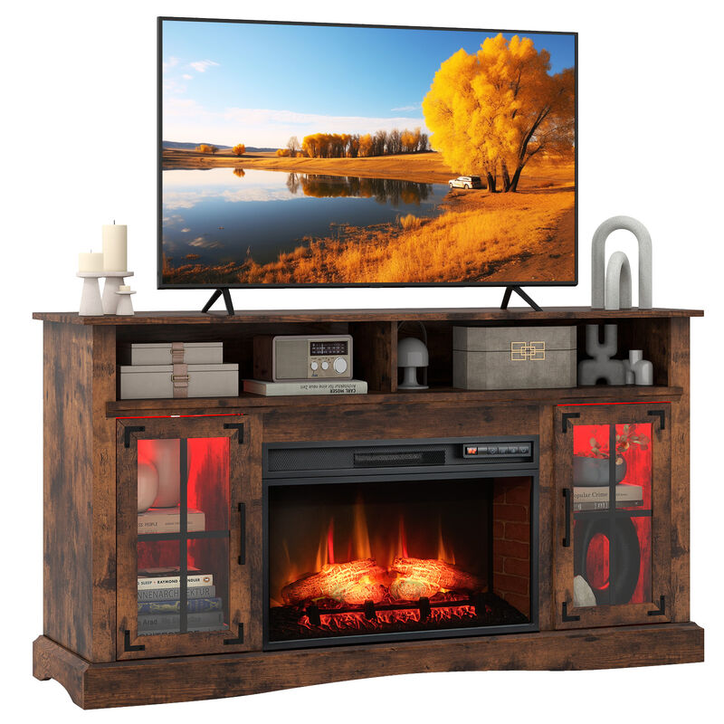Electric Fireplace TV Stand with Remote Control and Thermostat for Living Room image number 4