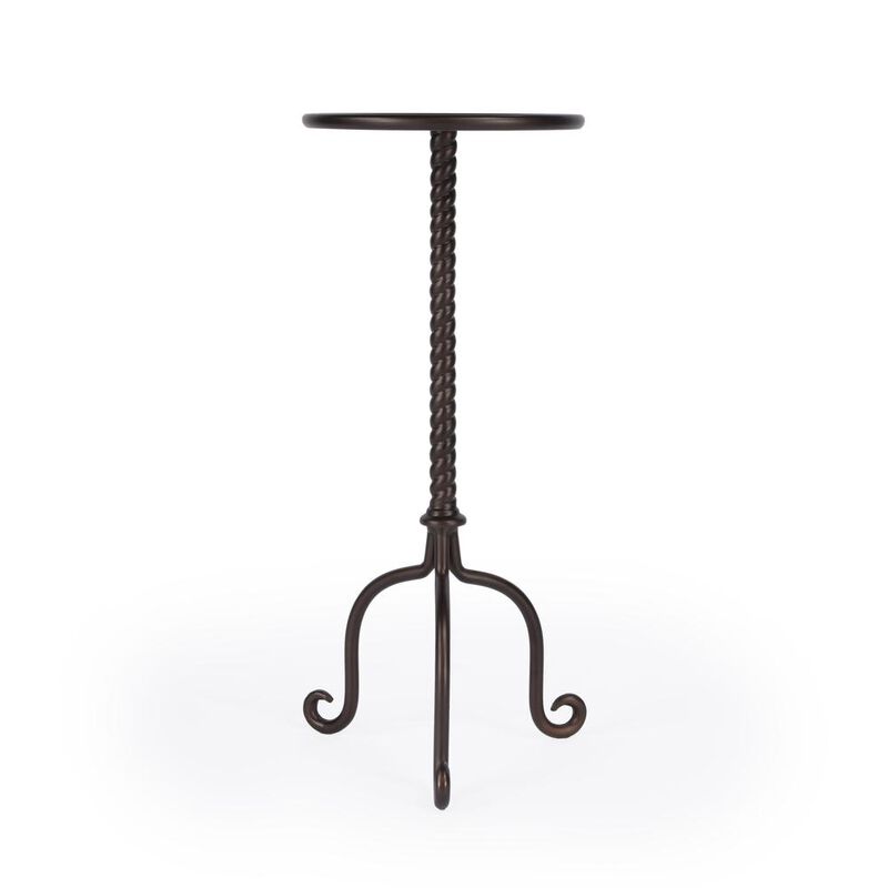 Butler Specialty Alma Metal Pedestal  Side Table, Gray