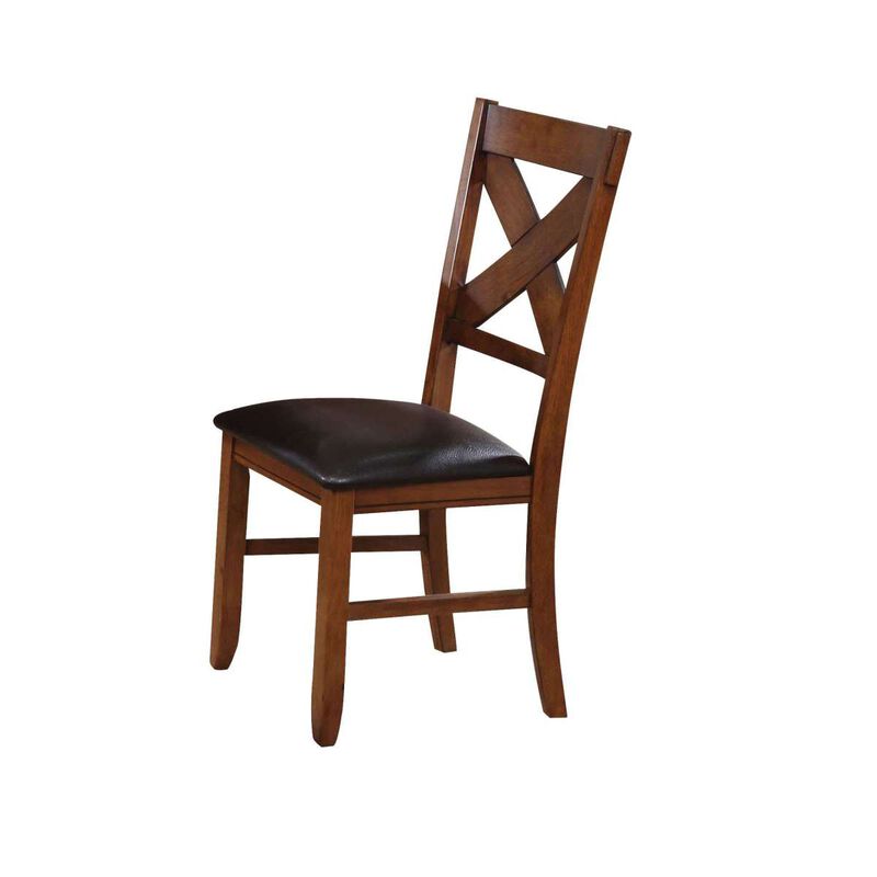 Apollo Side Chair (Set-2) in Espresso PU & Walnut