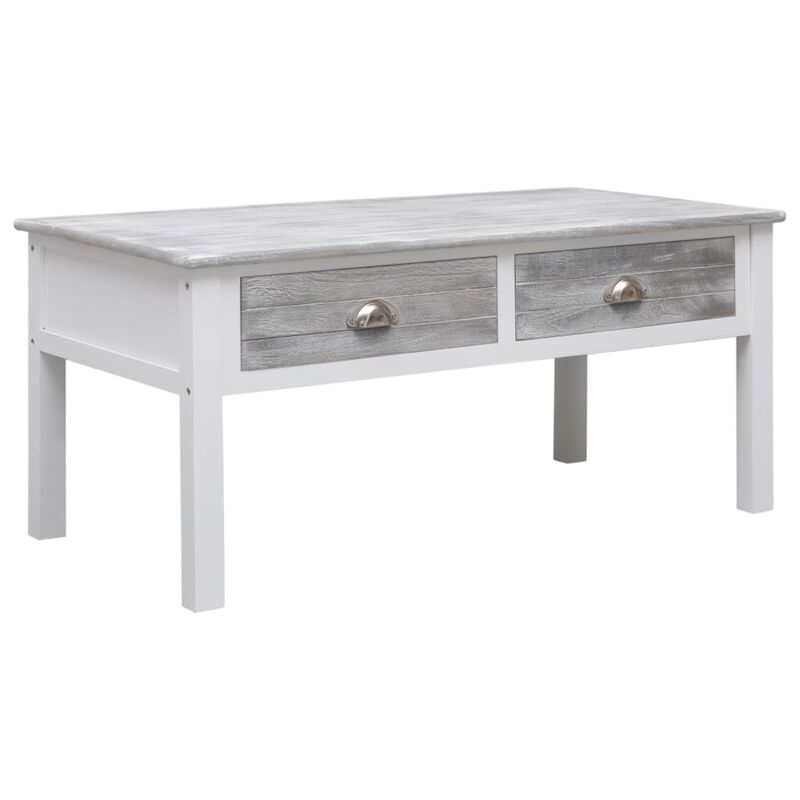 vidaXL Coffee Table Gray 39.4"x19.7"x17.7" Wood image number 1
