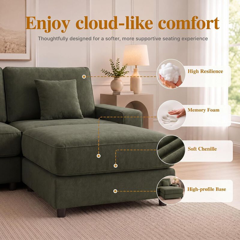 114.2" Modular L-Shaped Sectional Sofa image number 4