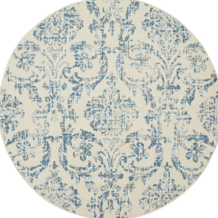 HomeRoots Damask Round Rug