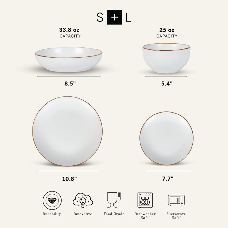 Stone Lain Brasa Stoneware 16 Piece Dinnerware Set