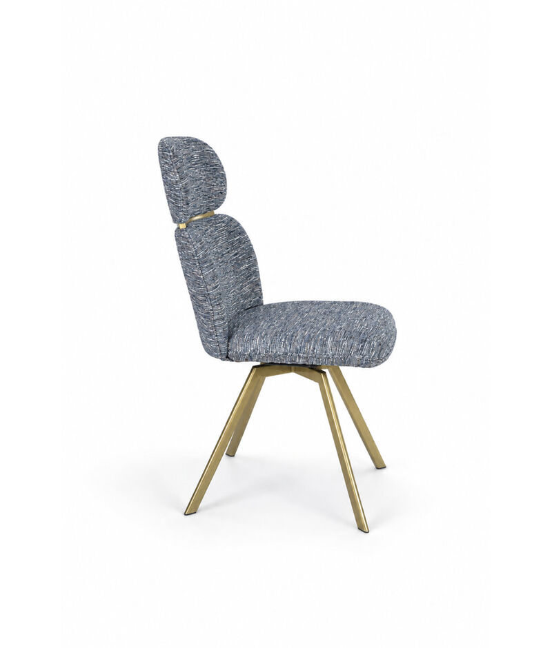 2-Piece Modern Upholstered Dining Chair Set with Gold Metal Legs, High Back Side Chairs (Set of 2) image number 2