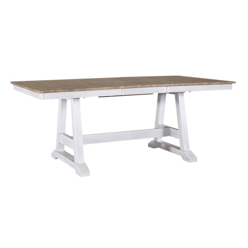 Liberty Furniture Lindsey Farm Trestle Table in Rubberwood Solids & Veneers w/ MDF image number 0