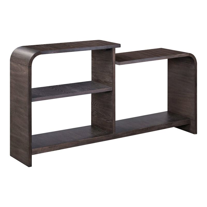 Liberty Furniture Living Room Sofa Table Rounded Waterfall Edge Design - Espresso Oak Wood image number 0