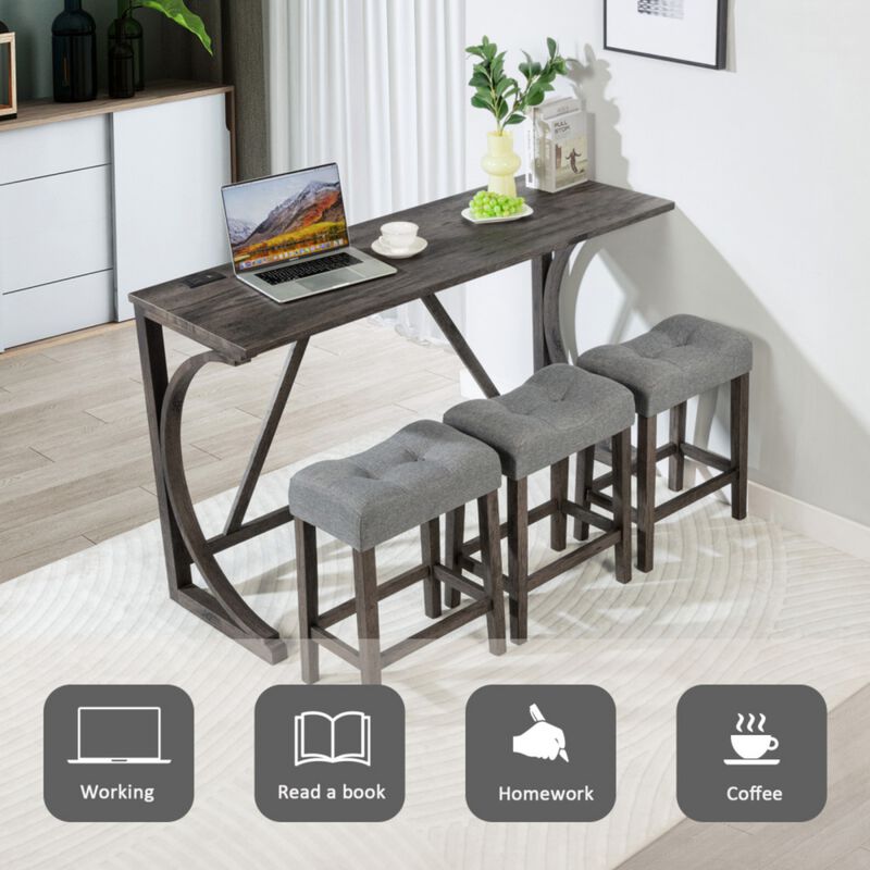 Bunkja Farmhouse Counter‑Height Bar Dining Set image number 4