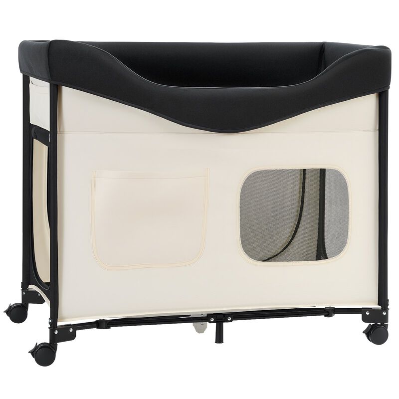 Large Elevated Foldable Dog & Cat Bed, Raised Pet Cot with Wheels & Storage Bags image number 0