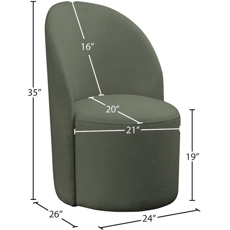 Meridian Furniture Hautely Green Boucle Fabric Accent Chair