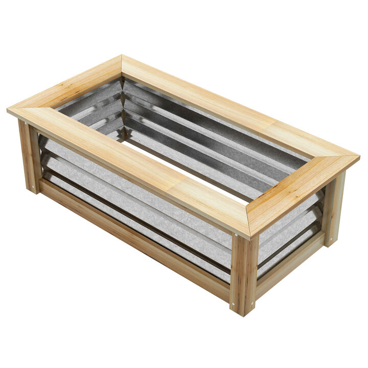 Hivvago Sturdy Metal-Wood Garden Bed