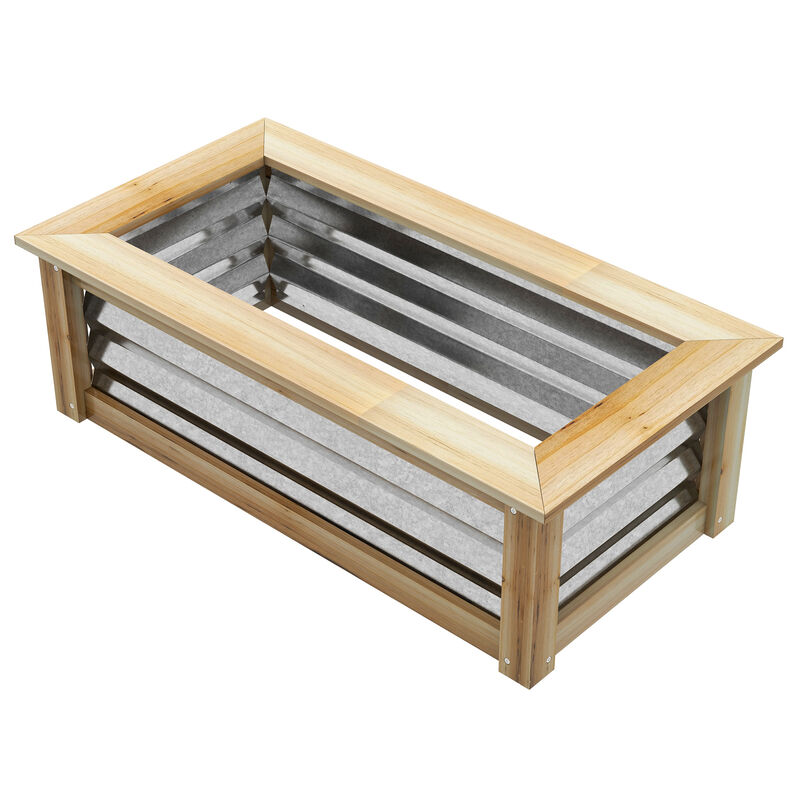 Hivvago Sturdy Metal-Wood Garden Bed image number 0