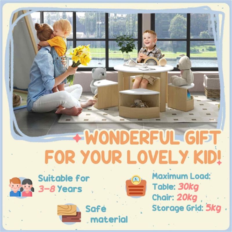Kids Table and Chairs Set Sturdy Play & Learning Furniture for Toddlers