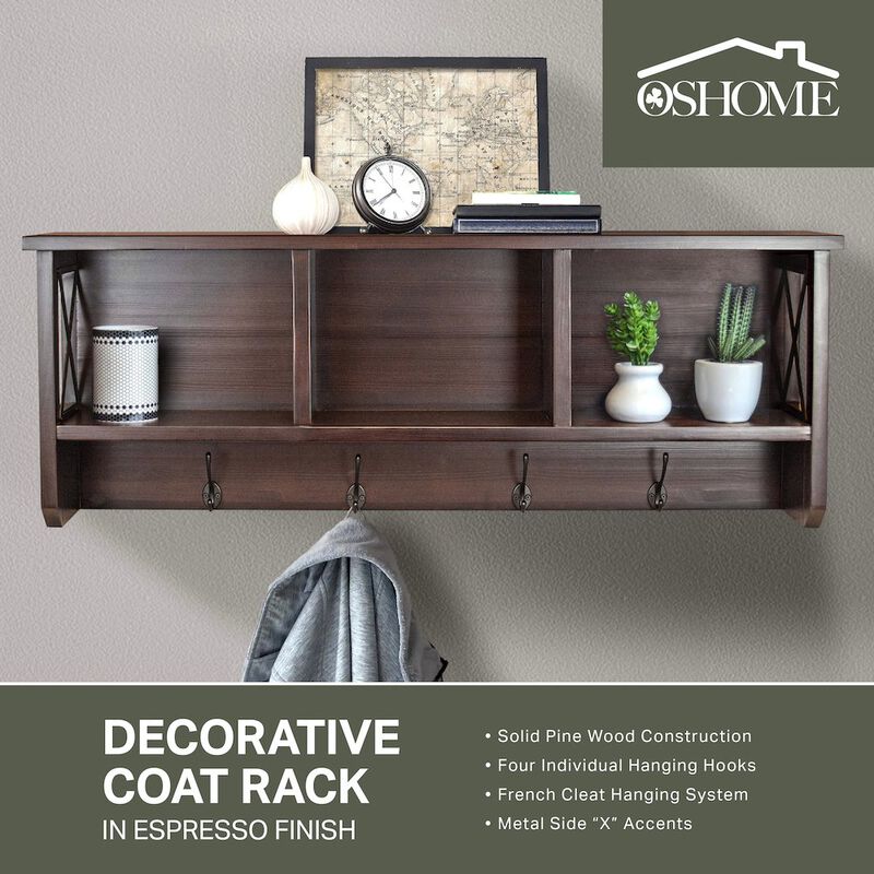 American Furniture Classics Decorative Coat Rack and Storage Accent Rack in Espresso image number 5