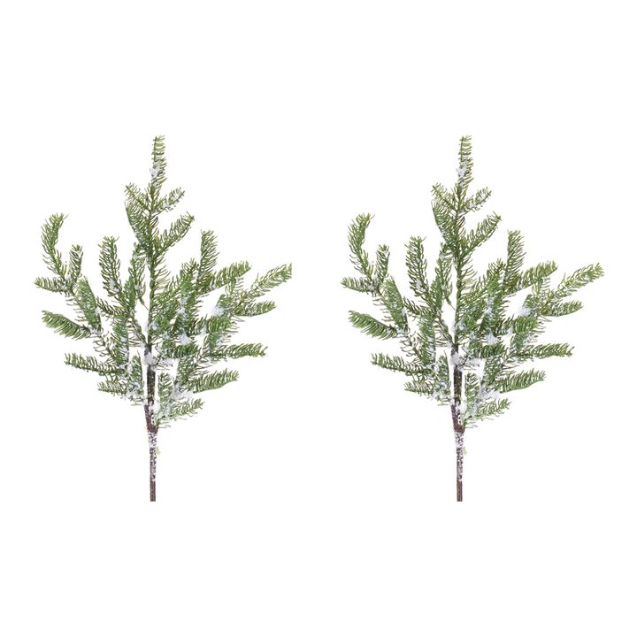 Decorative Pine Sprays for Holidays - Set of 2 Seasonal Accents