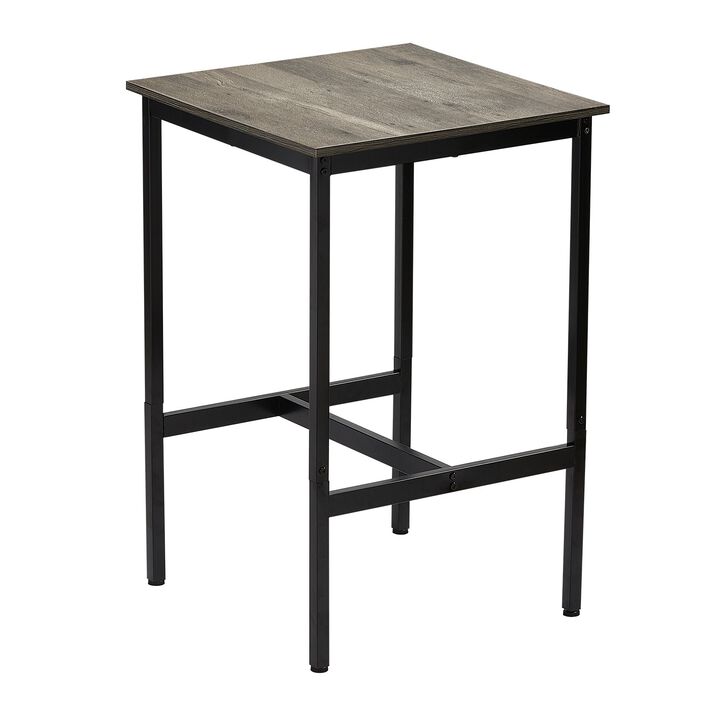 High Top Bar Table with Sturdy Metal Frame, Pub Table for Kitchen and Living Room-Rustic Brown